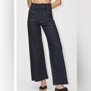 Zara Dark Indigo Flare sailor style Jeans